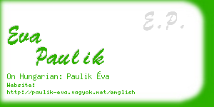 eva paulik business card